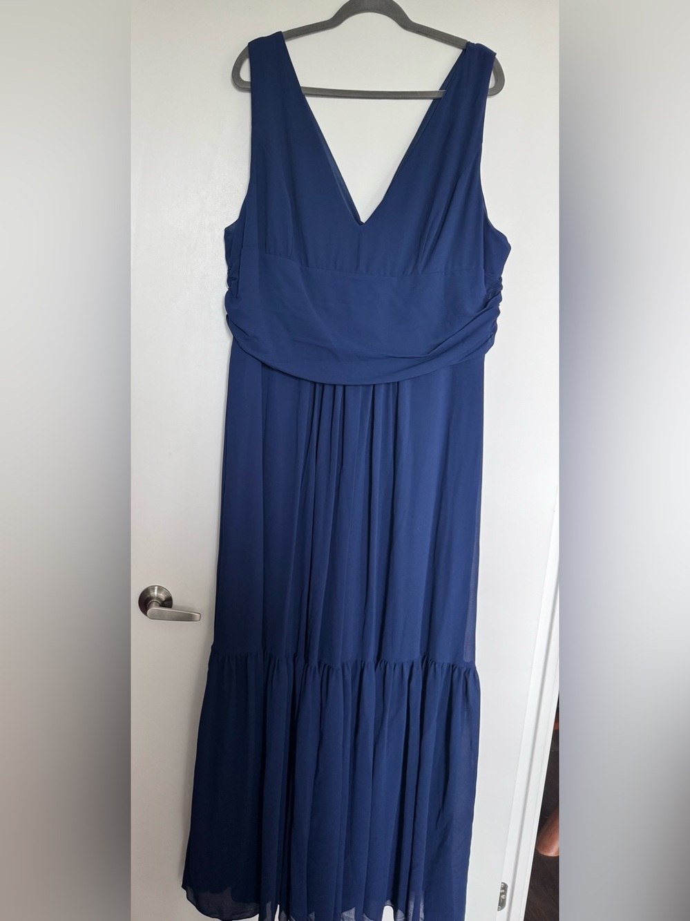 Navy V-Neck Maxi Dress